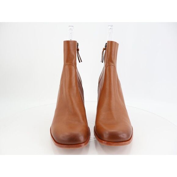 Sofft Santee Heeled Ankle Boot Brown Leather Block Heel Size 10 M Zip Up Bootie - Picture 2 of 11